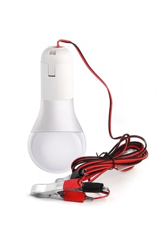 12volt Aküye Takılabilen 1.8 Metre Kablolu Seyyar Ampul 5 Watt 1