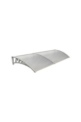 Plastik Ayak 6mm Levhalı Pratik Sundurma Kanopi 100x300 Cm Gri