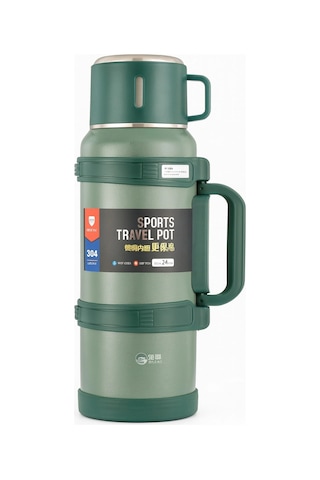 Paslanmaz Çelik Siyah Termos 2 Litre Kutulu 48 Saat Yalıtım Gıda Temas Sembollü - Spor & Outdoor Diğer