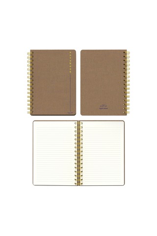 Melimelek Çizgili Defter Bej Bez Ciltli - Ceyda Düvenci Bej