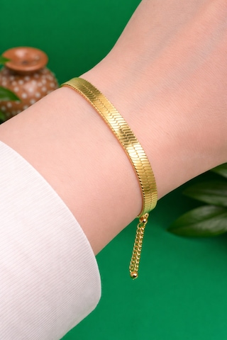 Xuping 14 Ayar İtalyan Yassı Model Bileklik Gold