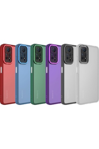 Xiaomi Redmi Note 11 Pro 5g Kılıf Kamera Korumalı Transparan Zore Post Kapak Koyu Yeşil