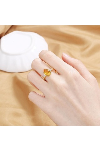 Gümüş Lindon Klasik Bakır Alaşım Zirkon Yüzük Bayanlar Takı Düğün Promise Parti Hediye 8 Gümüş