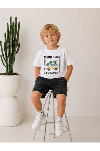 Baby Lory Kids Store Erkek Çocuk Araba Baskılı T-shirt Beyaz