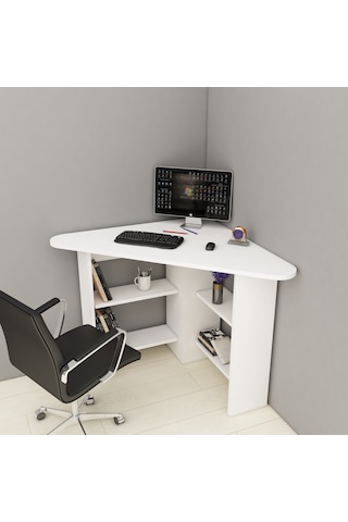 Arnetti Köşe Çalışma Masası Corner Ofis Masası Beyaz