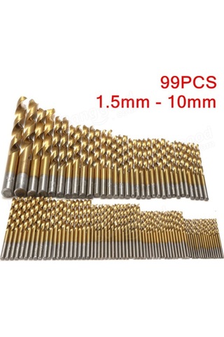 Kangvka 99 Parça Hss Titan Kaplı Matkap Ucu Seti, 1.5-10mm, Ahşap, Plastik Ve Alüminyum İçin Metal Çalışma Aracı