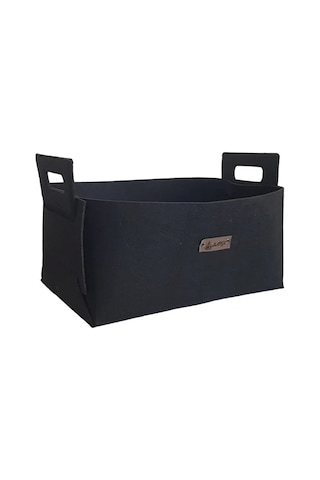 Organizer Kutu L Boy 2 Li Set 40x30x20 Cm Büyük Hacimli Dolap & Oda Düzenleyici Siyah