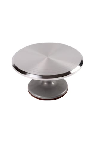 Epınox Çelik Döner Pasta Hazırlama Standı - Döndürülebilir Pasta Sıvama Standı - 30 Cm Sku: Smg8690010539205 Açık Gri
