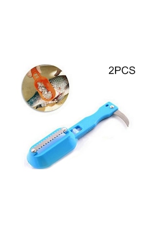 Cbtx 2 Pcs Mutfak Temel Balık Kazıyıcı Balık Pulu Planya Bıçağı Kapaklı Mavi