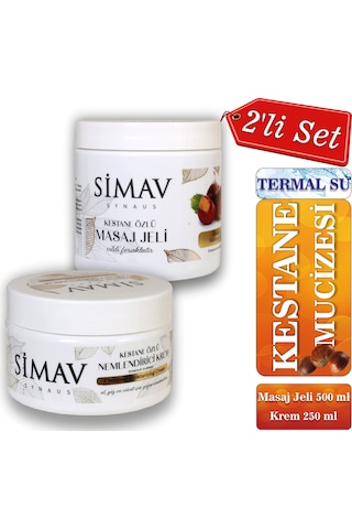 Simav Kestane Özlü Masaj Jeli 500 ML + Kestane Özlü Nemlendirici Cilt Bakım Kremi 250 ML