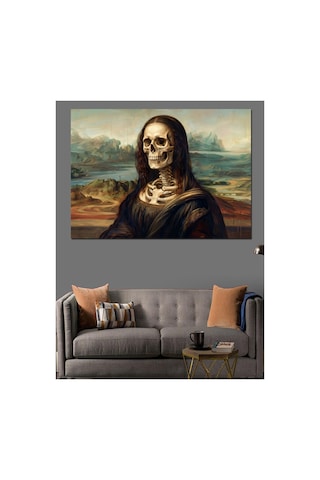 İskelet Yapılı Mona Lisa Tablosu Yağlı Boya Dokulu Kanvas Tablo Canvas Tablosu