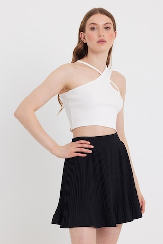 Quhox Kadın Askılı Crop Kaşkorse Ekru
