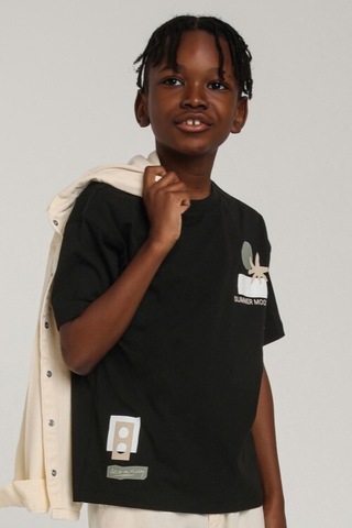 Xo Kids Erkek Çocuk Tişört 4-8 Yaş 1804 Siyah