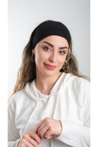 Hürrem Bone Siyah Pratik Hazır Geçmeli Tesettür Bone Viskon Kumaş Sade 3007_0 Siyah