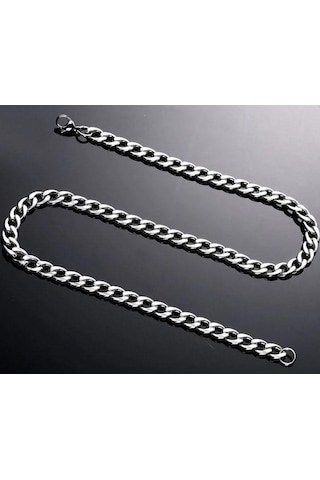 Gurmet Erkek Çelik Zincir Kolye Bileklik Seçenekli 4Mm Eck06T Beyaz