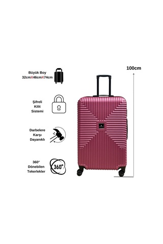 Anhelo Bowtie Abs Büyük Boy Valiz Pembe