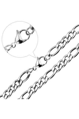 Unisex Figaro Çelik Zincir 9128 Gümüş