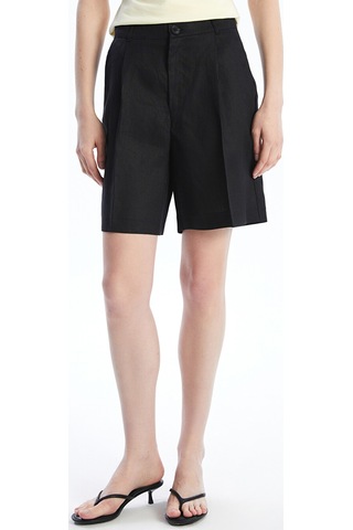 Lcw Vision Siyah Loose Fit %100 Keten Kadın Şort