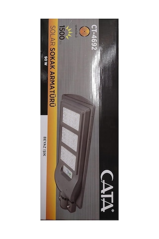 Tr Cata Ct-4692 90w Solar Sokak Armatürü Beyaz Işık