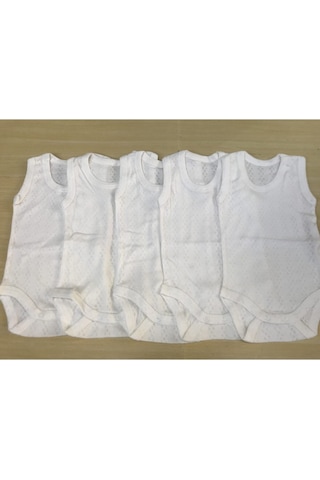 Jakarlı Klimalı Askılı Çıtçıtlı Badi 5 Li Paket Beyaz