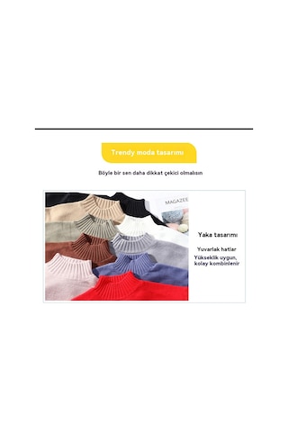 Sonbahar Ve Kış Çok Renkli Bol Balıkçı Yaka Kazak Örme Kazak Erkek Kahverengi