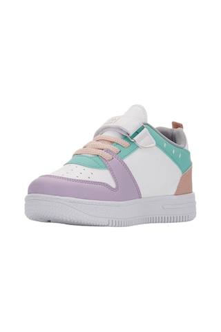 Günlük Unisex Çocuk Sneaker Cırtlı Lastikli Bağcık Kaymaz Taban Spor Ayakkabı A-37 B.lila-yeşil