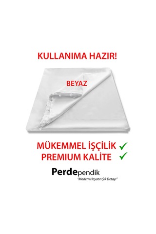 Güneşlik Perde Beyaz Lüx Kalın Saten Ütü Istemez 1.kalite Kullanıma Hazır Perde Beyaz