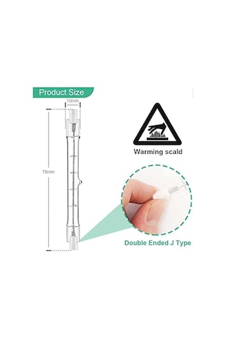 5 Adet R7s Halojen Ampul Seti 78mm 80w 230v, Ev/ofis İçin Kısılabilir R7s Halojen Çubuk Lamba Kaiyi Diğer