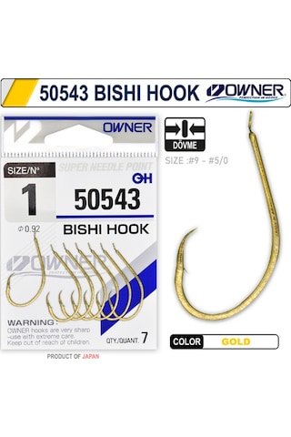 Owner 50543 Bishi Hook Gold İğne - 3/0 6/0