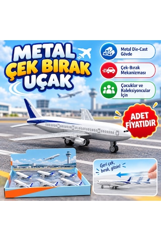 Metal Çek Bırak Uçak Çok Renkli