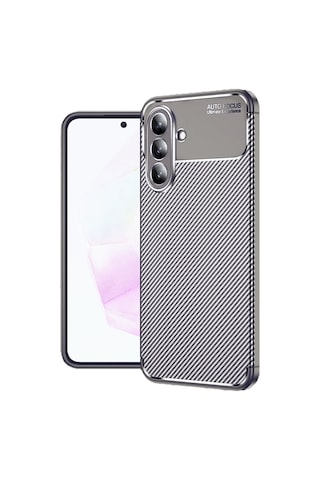 Adige Samsung Uyumlu Galaxy A57 Kılıf Negro Karbon Desen Silikon