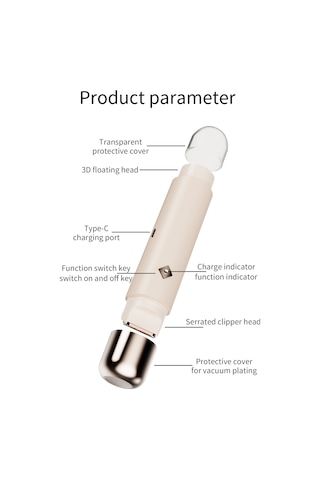 Yifomall Kadınlar İçin Elektrikli İki Kafa Tüy Kesici - 3d Hareketli Bıçak İnce Tüy + Tıraş Bıçak Uzun Tüy - Ipx6 Su Geçirmez - Type-c Şarjlı 300mah Pil - Beyaz Çok Renkli