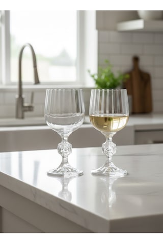 Kristal Optikli Kahve Yanı Su Bardağı 150 Ml Beyaz
