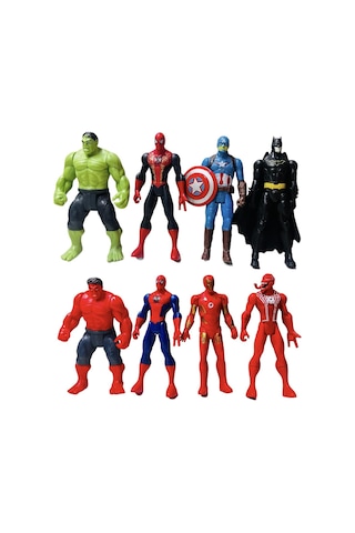 Avengers Işıklı Örümcek Adam Hulk Kaptan Amerika Batman İronman Venom 8'li Kahramanlar Oyun Seti