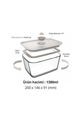 Neoflam Fika Clik Dikdörtgen Saklama Kabı Bej 4 Parça Set