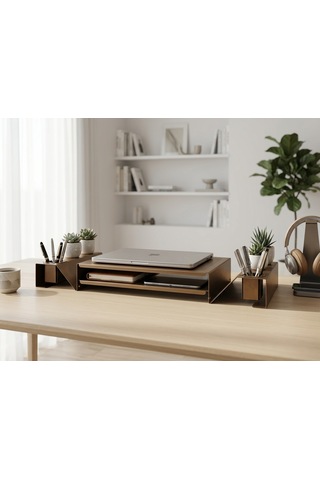Hamton Vıdmon Organizerli Monitör Yükseltici - Bronz - 100 Cm Kompakt