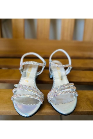 Gala Taş İşlemeli Çocuk Topuklu Ayk. Gri