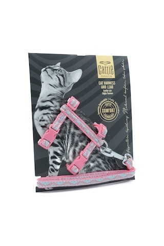 Cattie Özel Desenli Dokuma Kedi Göğüs Ve Uzatma Seti Pembe