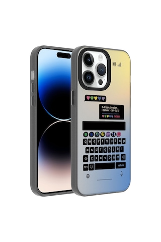 Apple Uyumlu iPhone 14 Pro Max Uyumlu Desenli Zore Dragon Sert Kılıf-klavye Klavye -