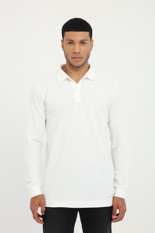 Dufy Erkek Regular Fit Polo Yaka Beyaz Sweatshirt-25478