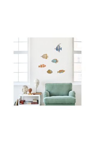 Kangvka Demir Deniz Balık Duvar Dekorasyonu - Canlı 3d Görünüm - Çevre Dost Boya - Oturma Odası Dekoru