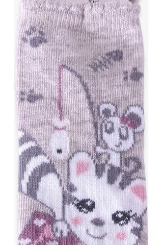 Breeze Kız Çocuk Soket Çorap Obur Kedili Bej (1-2-7-8 Yaş)