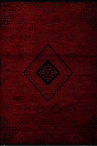 Afgan Türkmen Otantik Desenli Bordo Oturma Odası Salon Mutfak Halısı 5366a Zs72