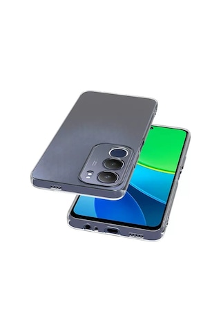 Noktaks - Vivo Uyumlu Vivo Y19s - Kılıf Şeffaf Soft Slim Fitt Süper Silikon Kapak T37245 Şeffaf
