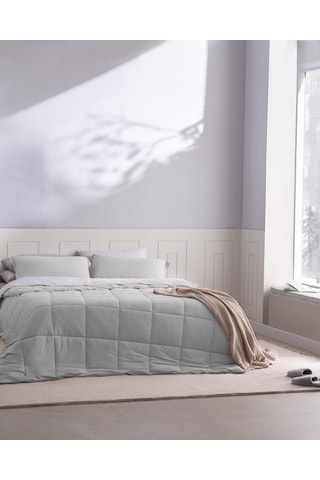 Madame Coco İlus Bambu Çift Kişilik Comforter Set - Gri 8684427064252 Gri
