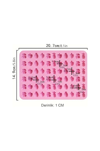Silikon Kek Kalıp Çikolata Minik Meyve Figürleri Kalıbı Şeker Hamuru Jelibon Kalıbı Çok Renkli