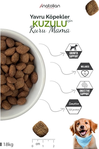 Anatolian Premium Kuzu Etli Yavru Köpek Maması 16 KG