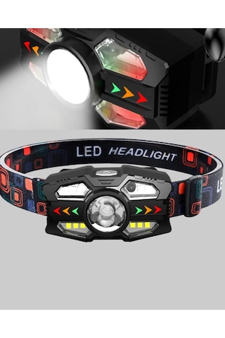 Şarj Edilebilir Led Far Hareket Sensörlü 5 Modlu Outdoor Yeni Nesil Belirtilmemiş