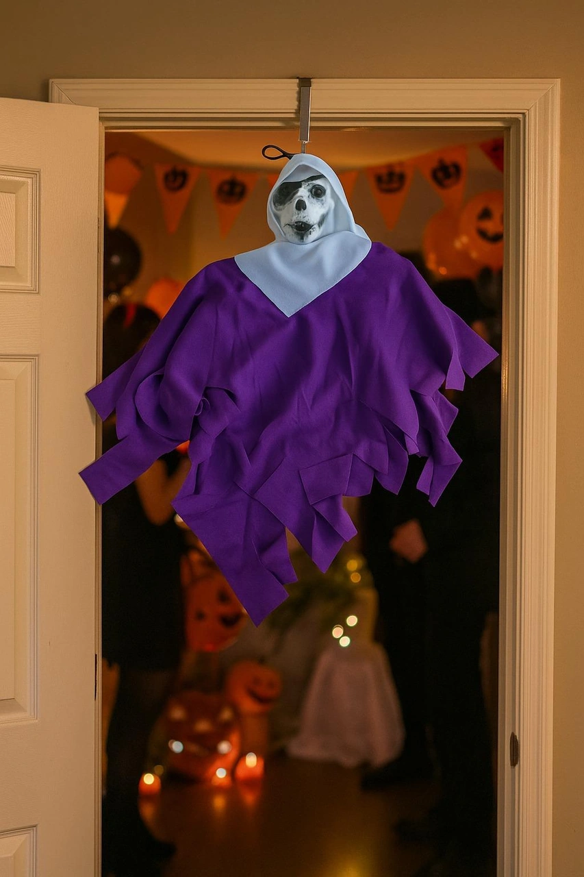 Halloween Cadılar Bayramı İskelet Çığlık Beyaz Tek Göz Korkunç Kapı Süsü Diğer