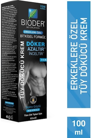 Bioder Erkeklere Özel Tüy Dökücü Krem 100 ml Tüy Azaltıcı Etki
